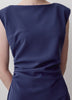 Robe Courte Sans Manches à Col Rond