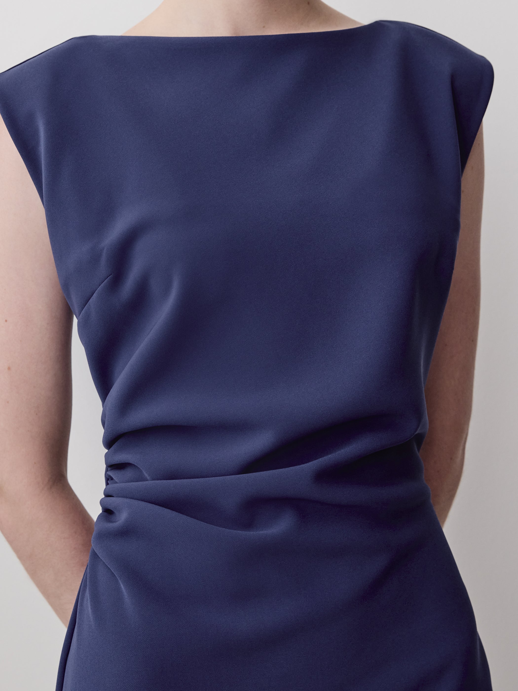 Sleeveless Crew-Neck Mini Dress