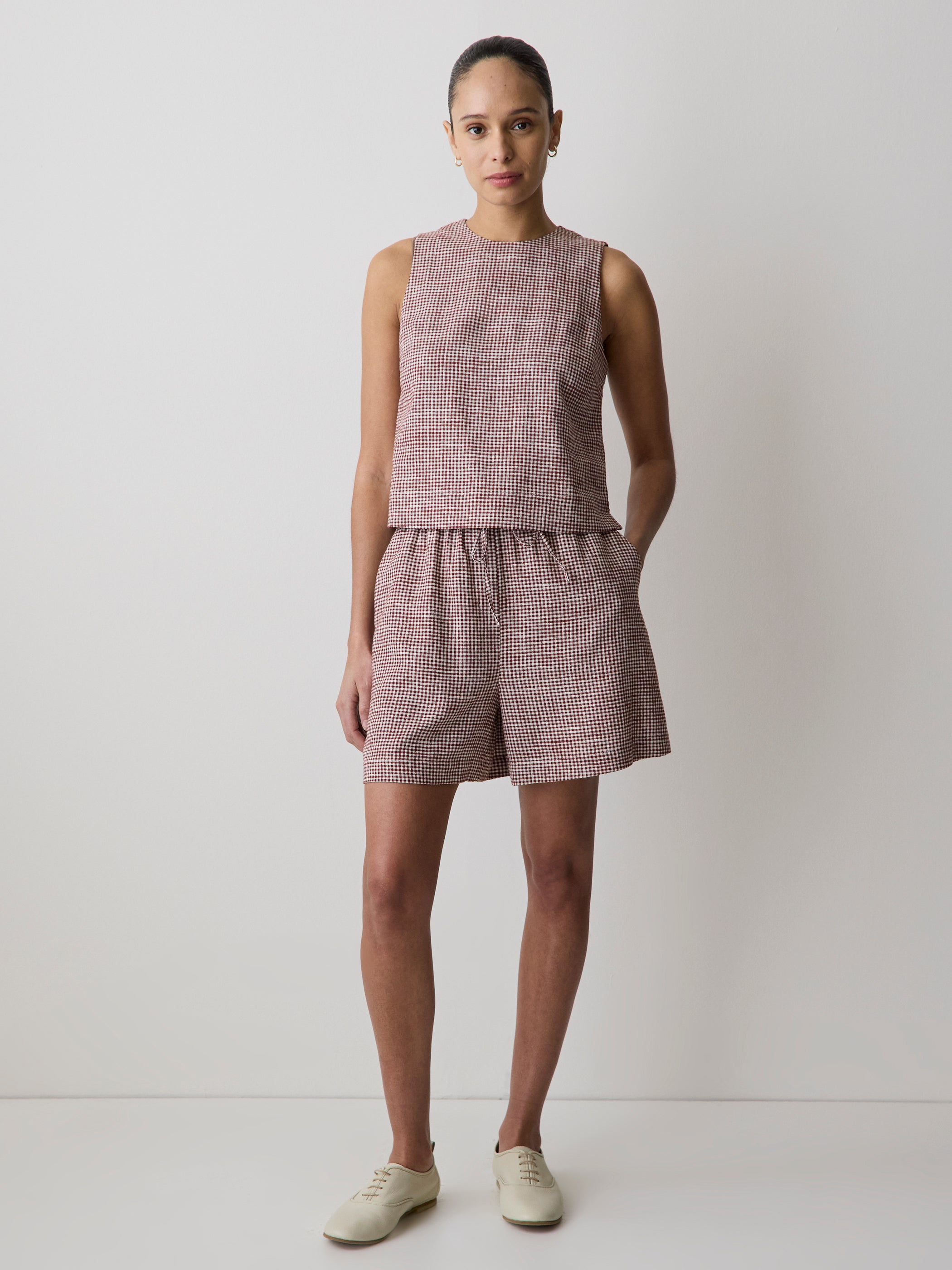 Linen-Blend Mid-Rise Pull-On Short