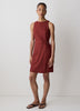 Sleeveless Boat-Neck Linen-Blend Mini Dress