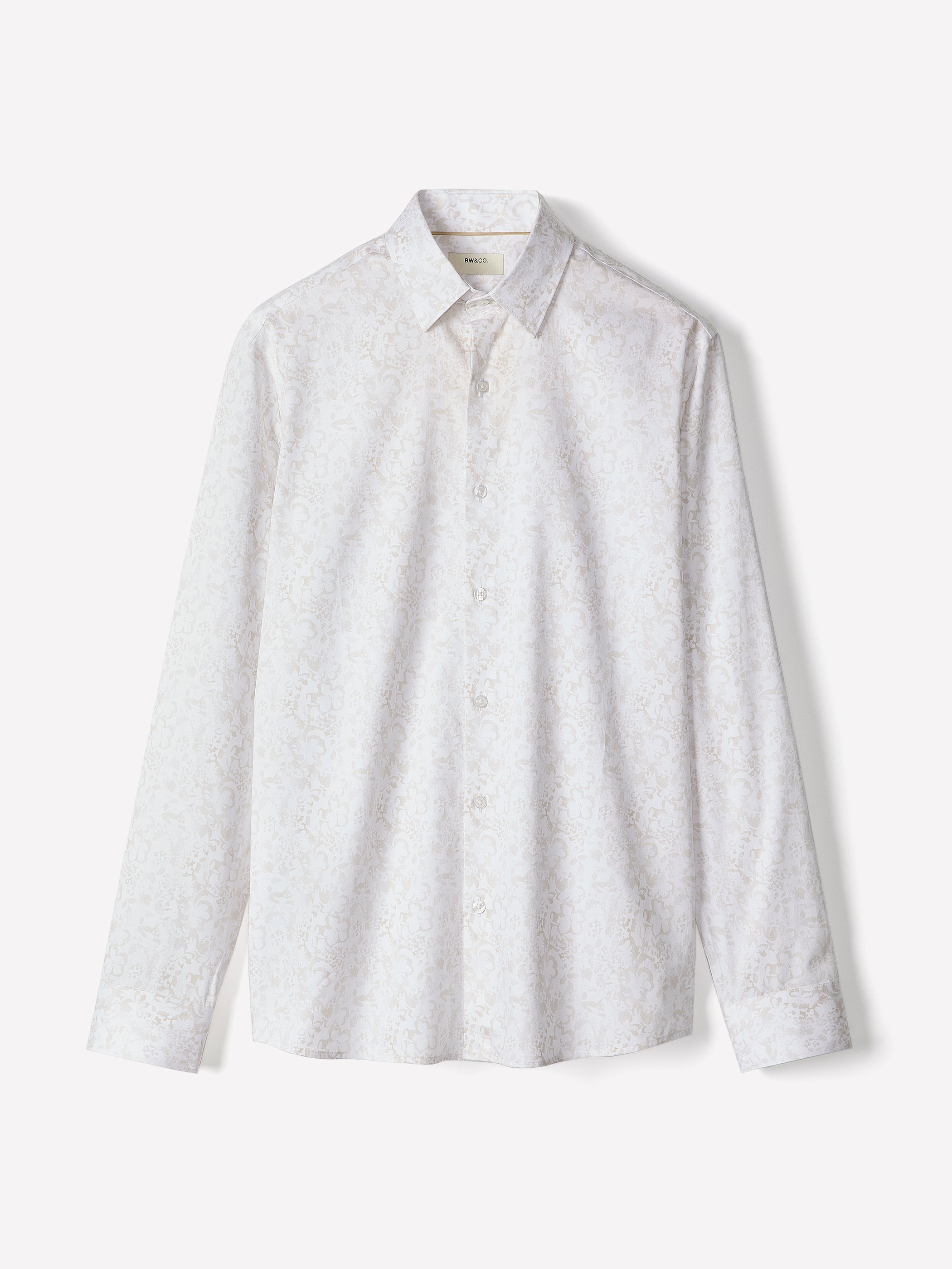 Regular-Fit Dress Shirt with Abstract Floral Pattern