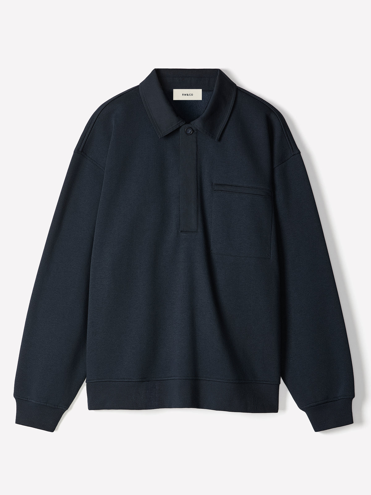 Heavy-Knit Long-Sleeve Polo Sweater