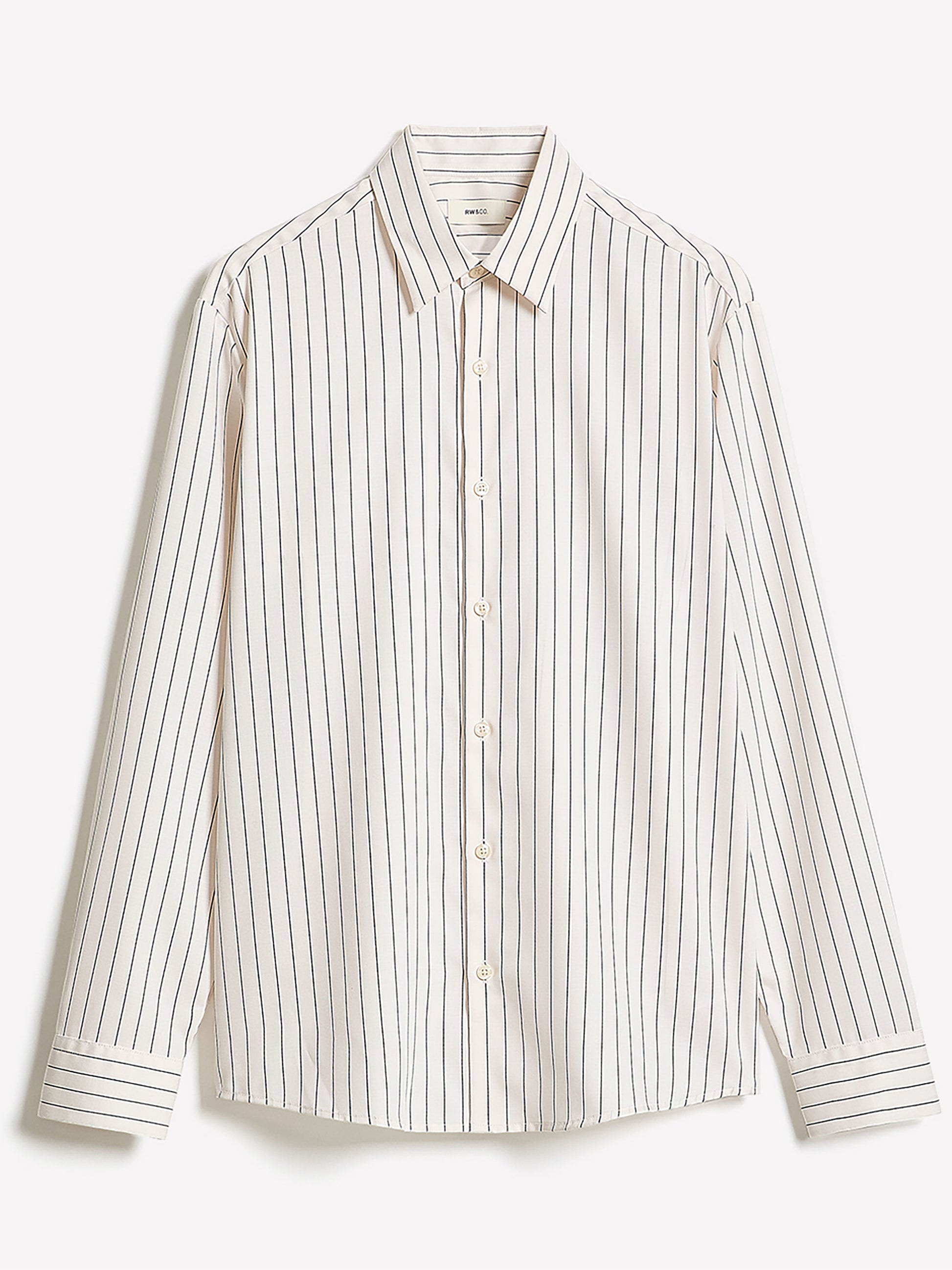 Striped Relaxed-Fit Twill Dress Shirt