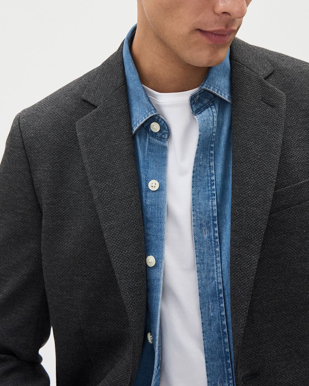 Slim Fit Textured Knit Blazer