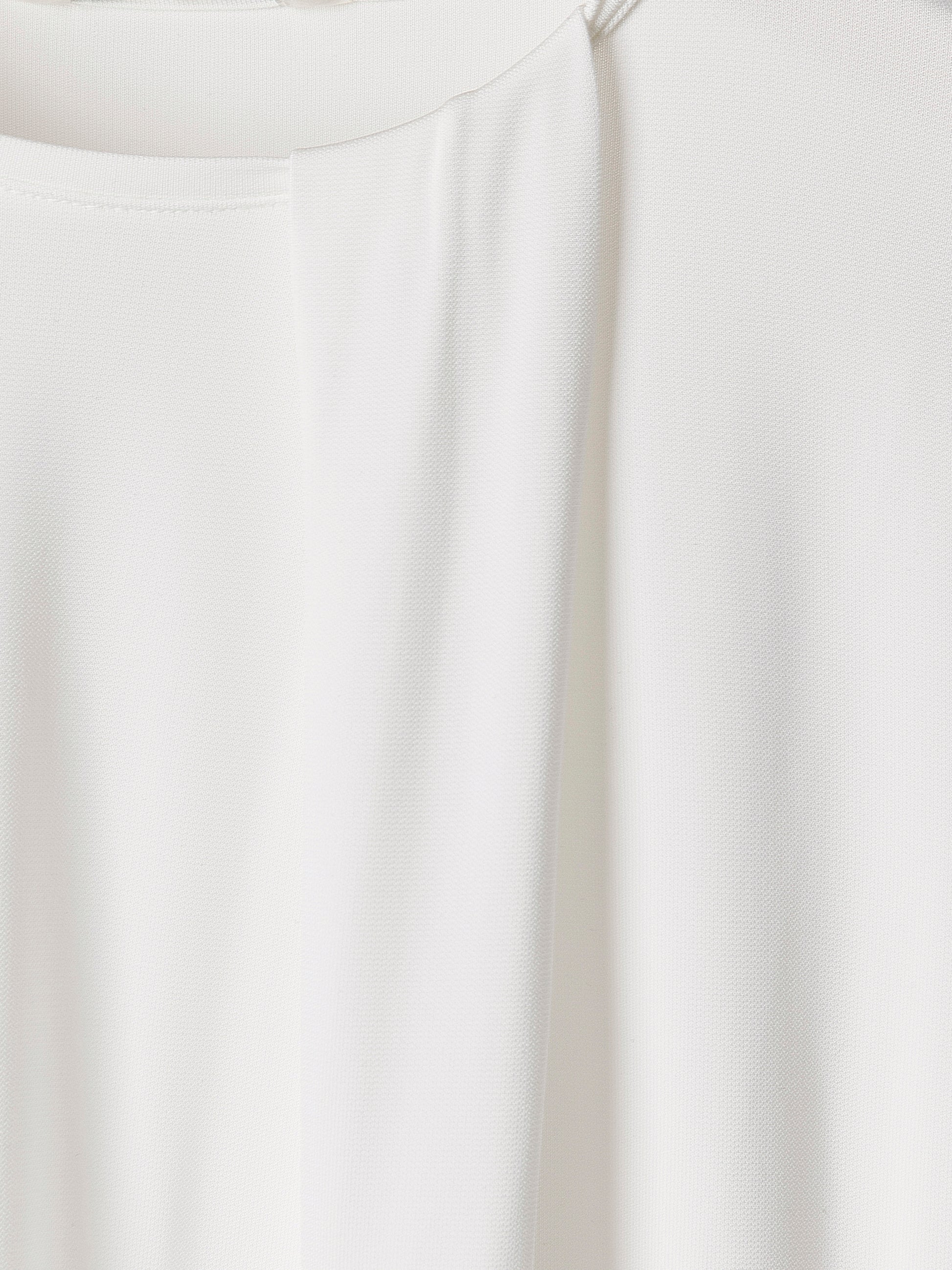 Short-Sleeve Crew-Neck Top with Pleated Detail