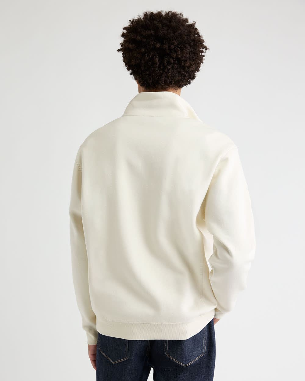 Long-Sleeve Half-Zip Mock-Neck Sweater