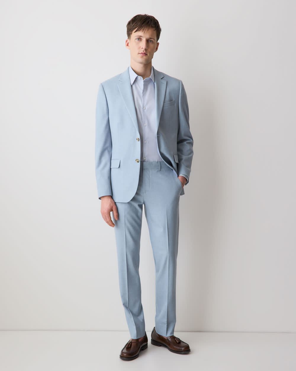 Pantalon de Complet à Coupe Étroite en Tissu Technique