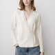 Woven Long Sleeve Striped Blouse