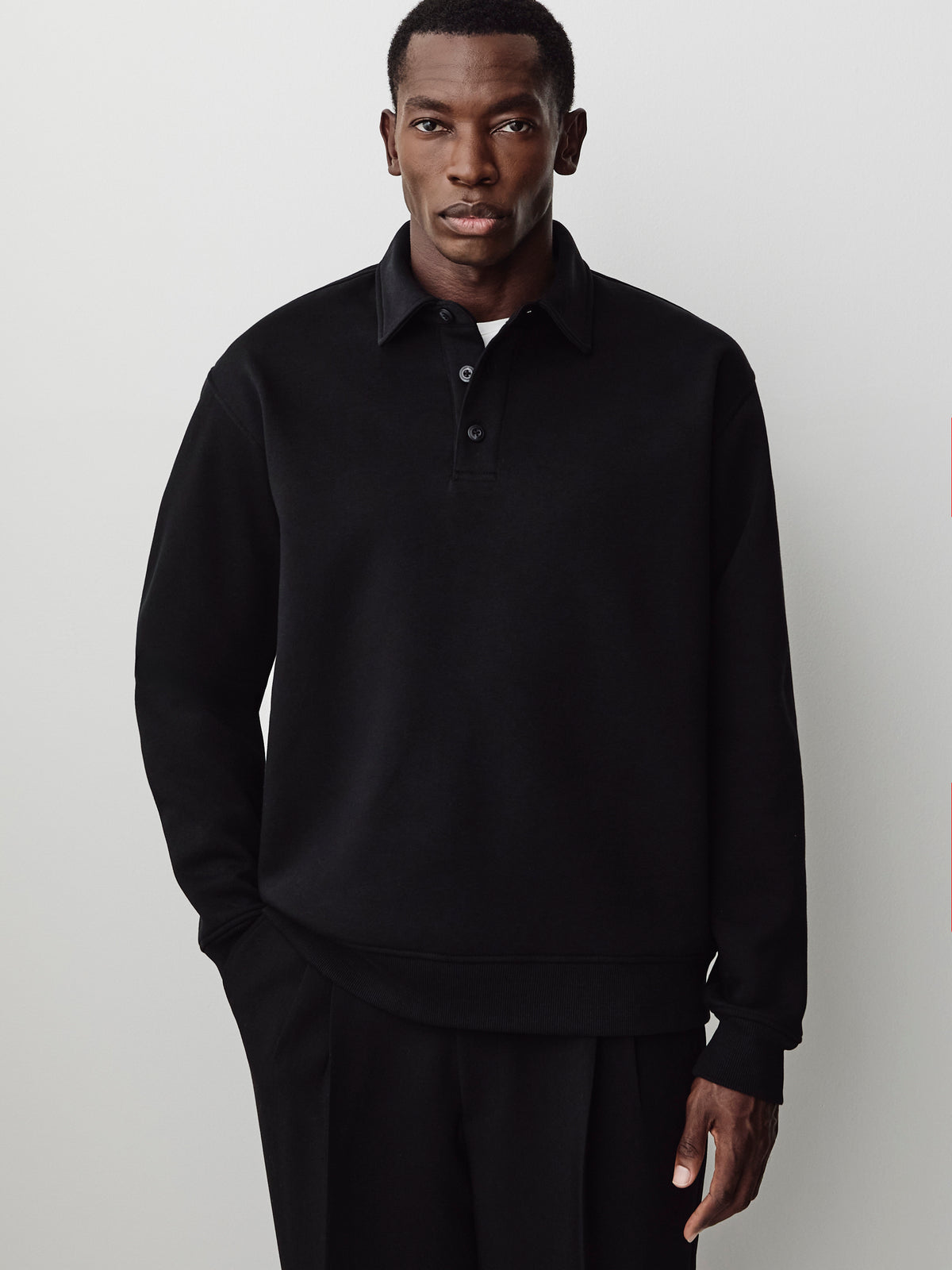 Polo Sweatshirt Cotton Blend Men