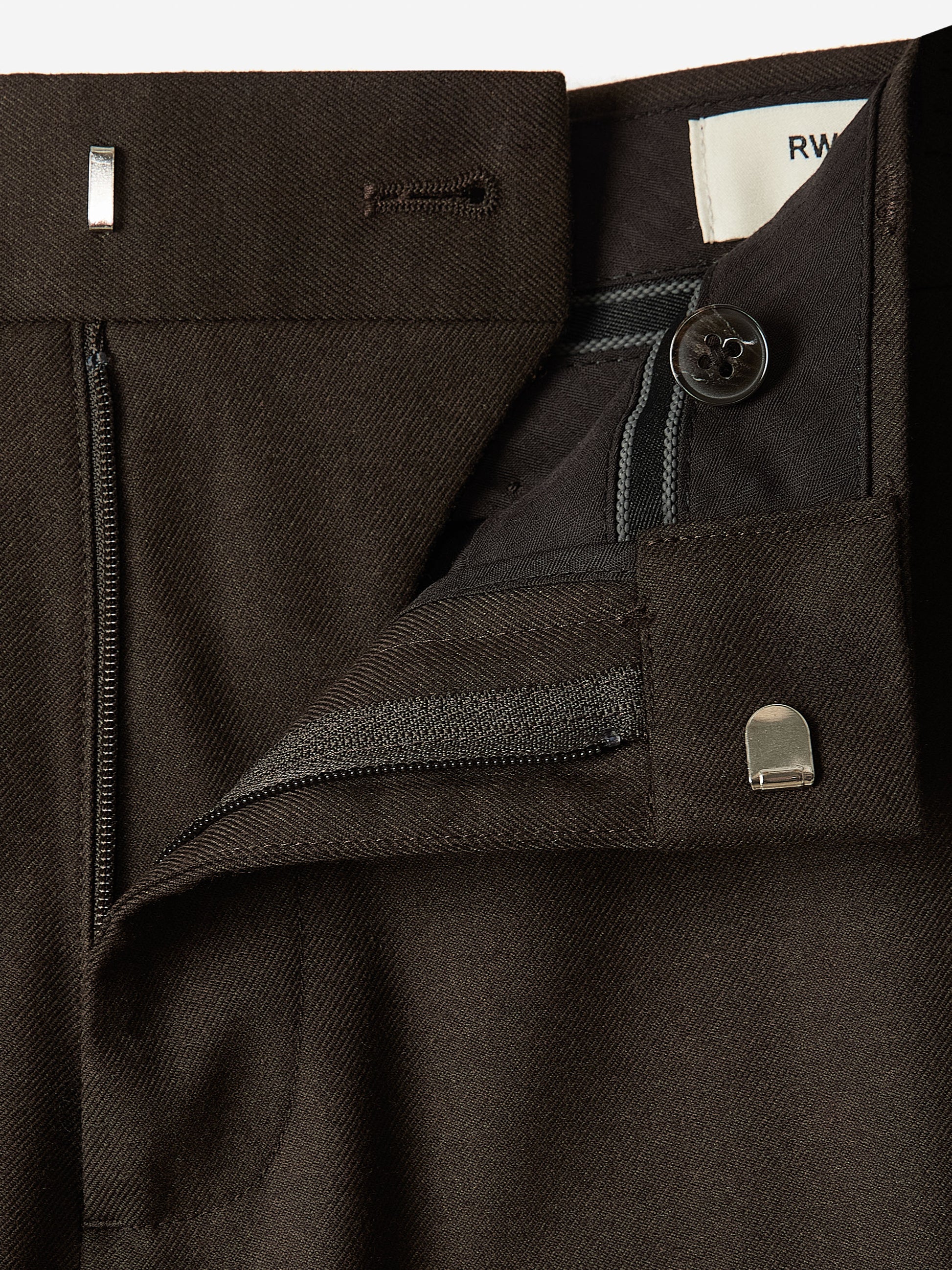 Slim Fit Dark Brown Brushed Twill Pant
