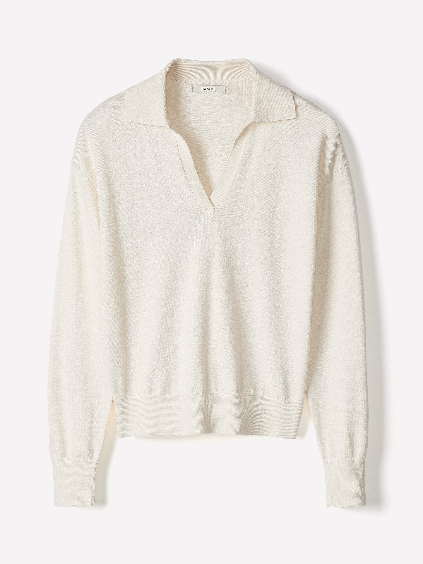 Wool-Blend Long-Sleeve Polo Sweater