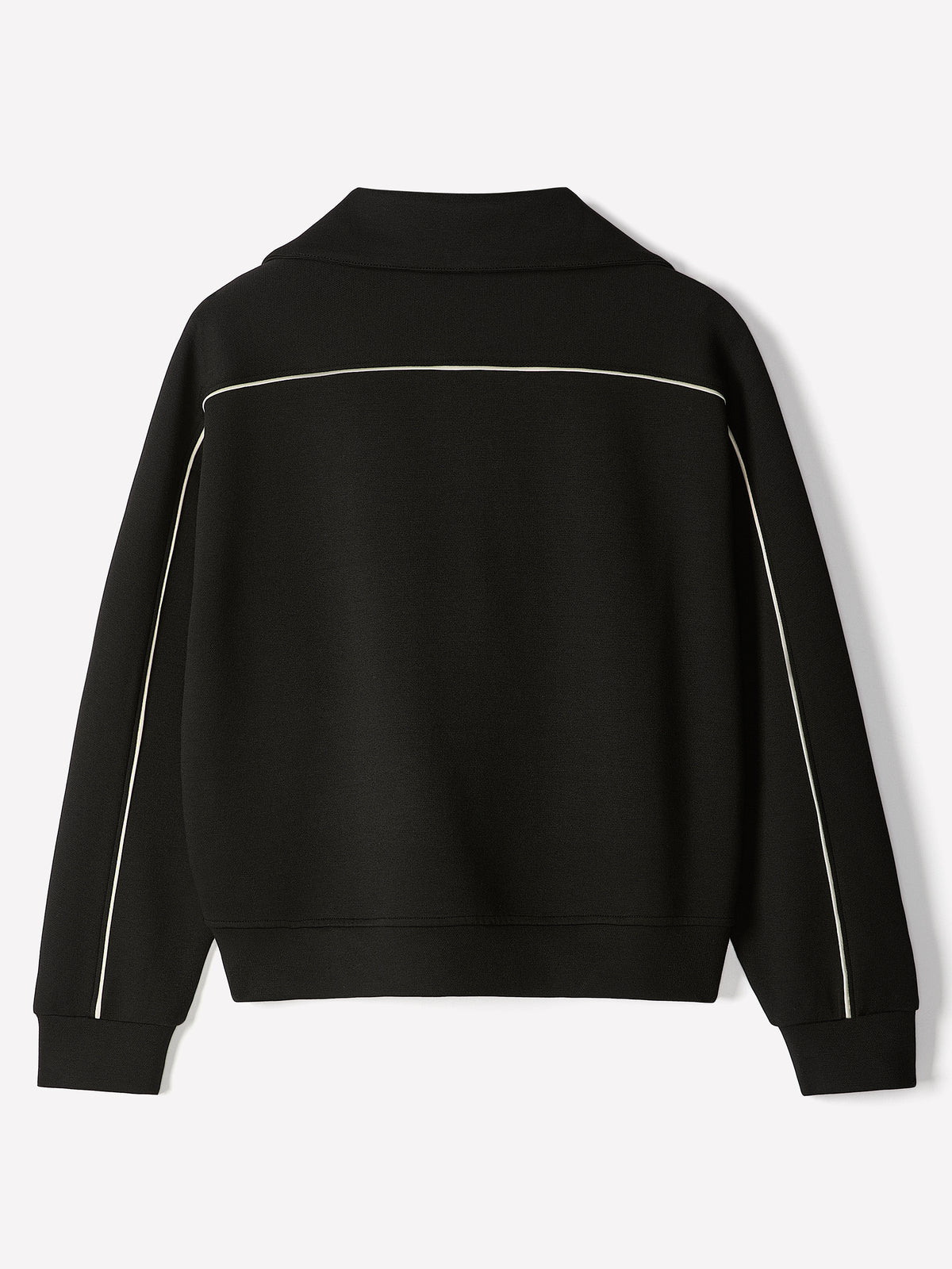 Long-Sleeve Half-Zip Mock-Neck Top