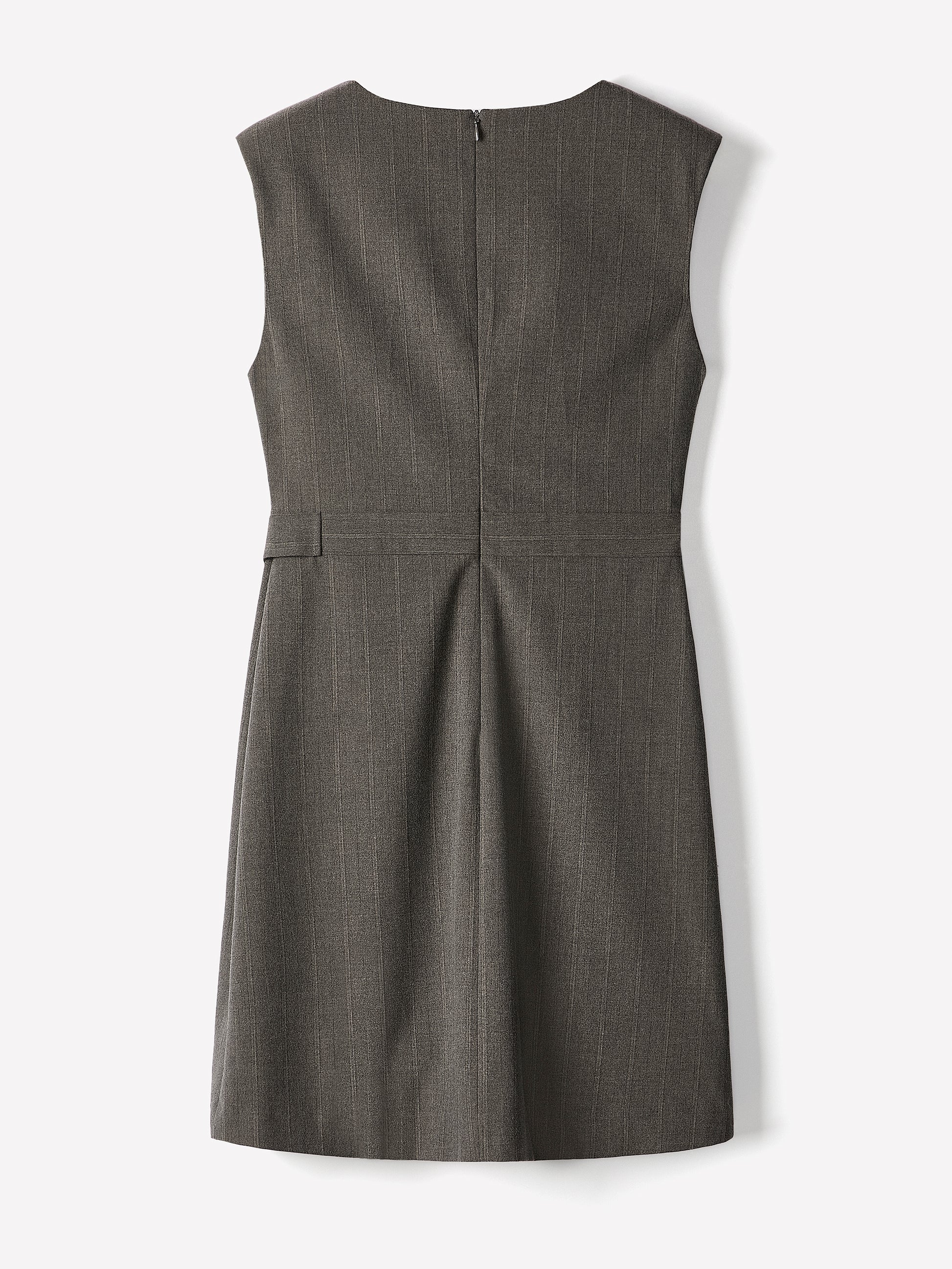 Woven Sleeveless Faux Wrap Dress with Stripes