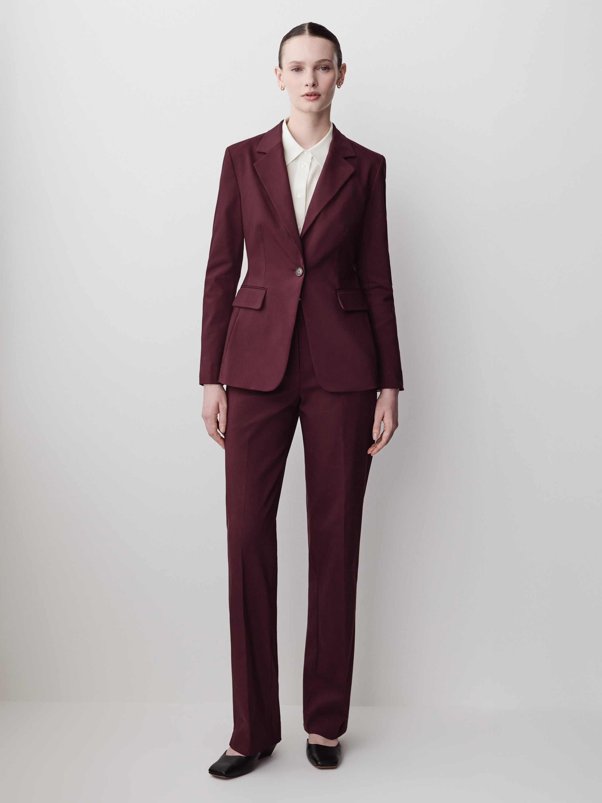 One-Button Fitted Blazer