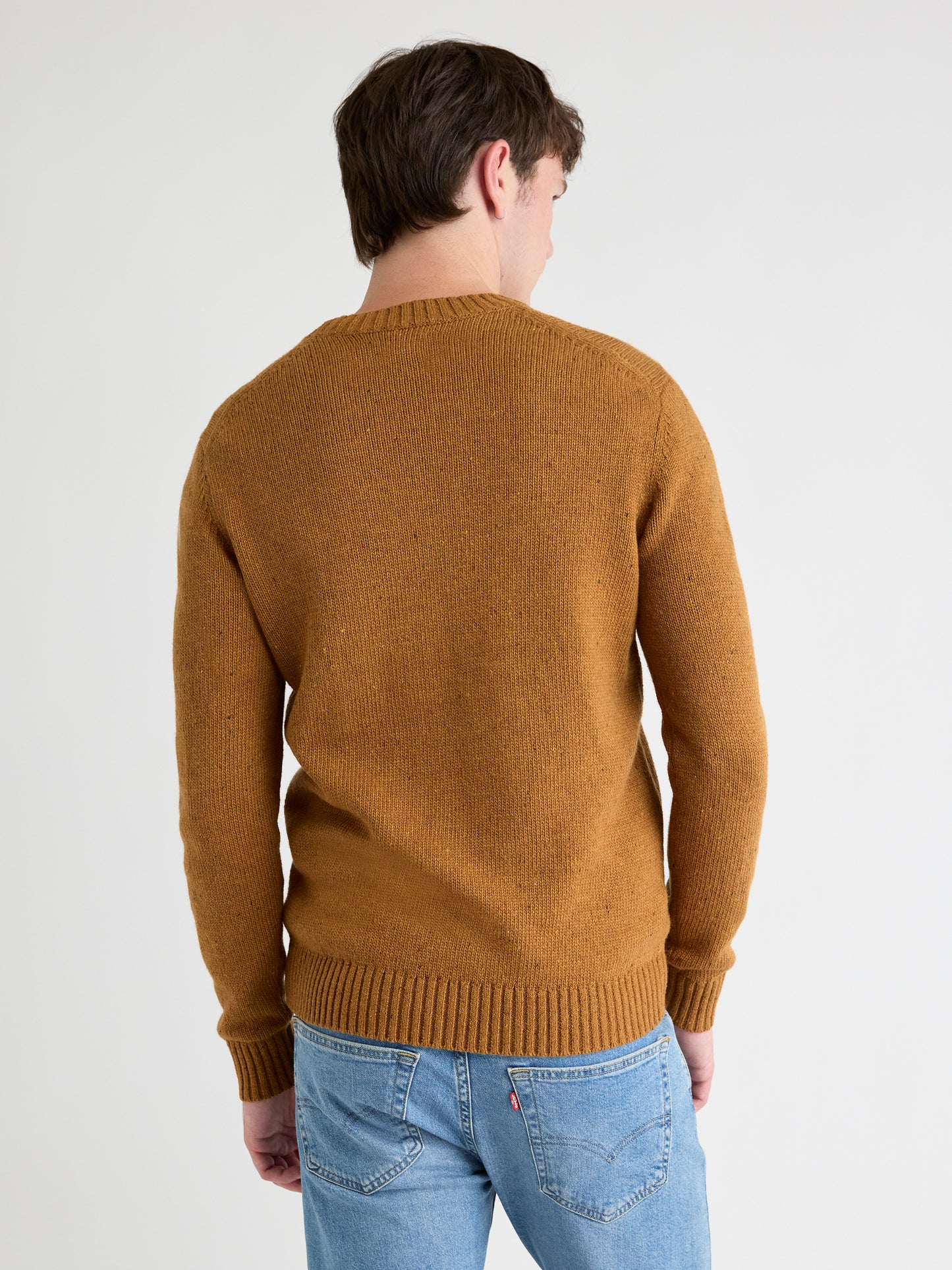 Long-Sleeve Crew-Neck Sweater with Neps