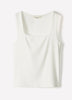 Knit Tank Top Square Neck Cotton Blend