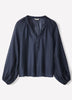 Woven Lyocell Voile Puff Sleeve Blouse