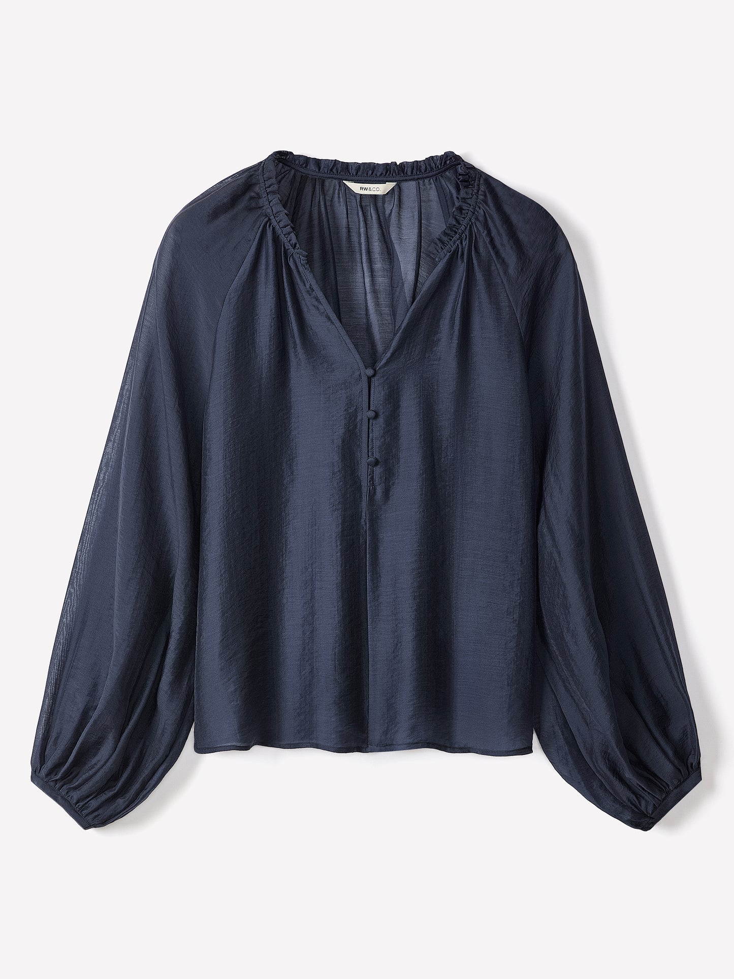 Woven Lyocell Voile Puff Sleeve Blouse