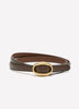 Thin Leather Belt with Sliding Buckle