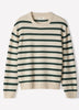 Mens Lambswool Crew Neck Knit Sweater with Stripe