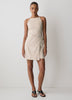Woven Linen Blend Halter Dress