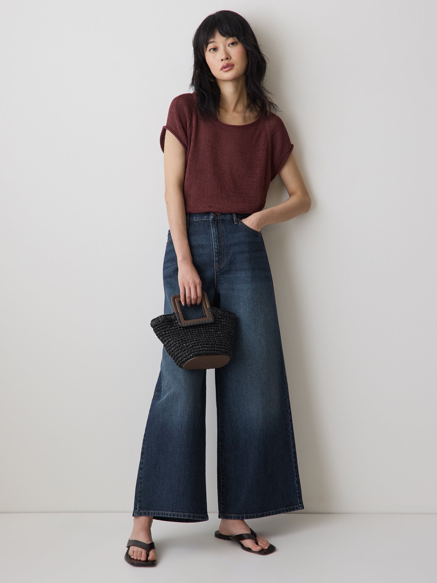 High-Rise Wide-Leg Cropped Jeans