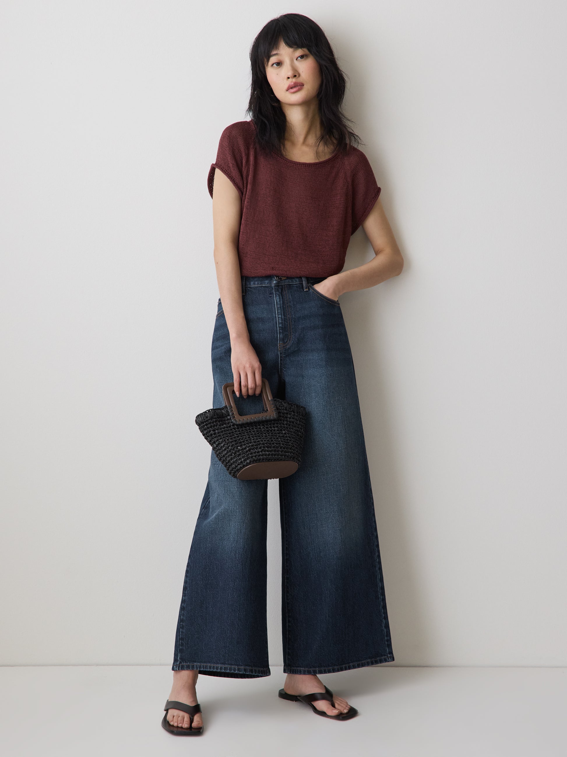 High-Rise Wide-Leg Cropped Jeans