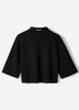 Mock-Neck Sweater with Bell Elbow Sleeves