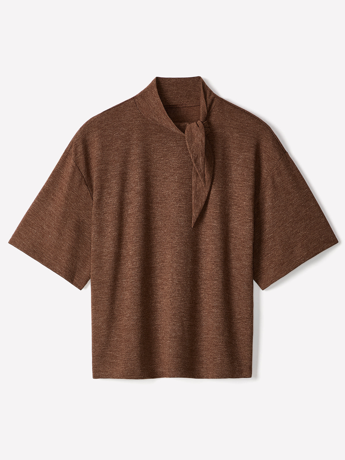Knit Pullover Top with Warm Hand Scarf Detail