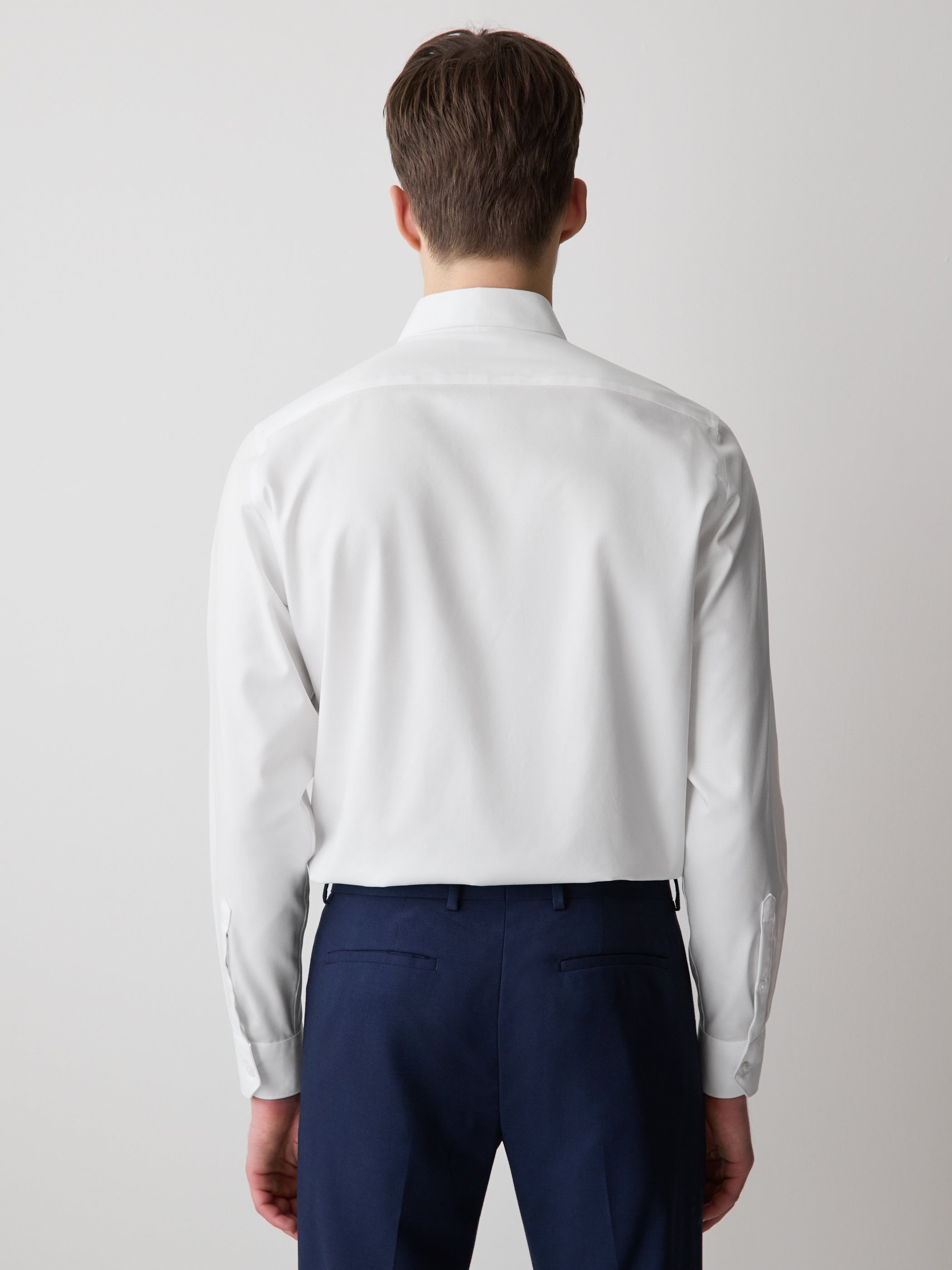 Chemise Habillée Unie en Coton Supima (R) à Coupe Régulière