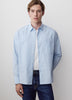Men's Woven Tailored Collar Shirt Long Sleeve Light Blue Stripe