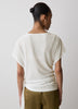 Knit Sweater Linen Blend Boat Neck Tie Detail