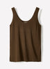 Linen-Blend U-Neck Loose Tank