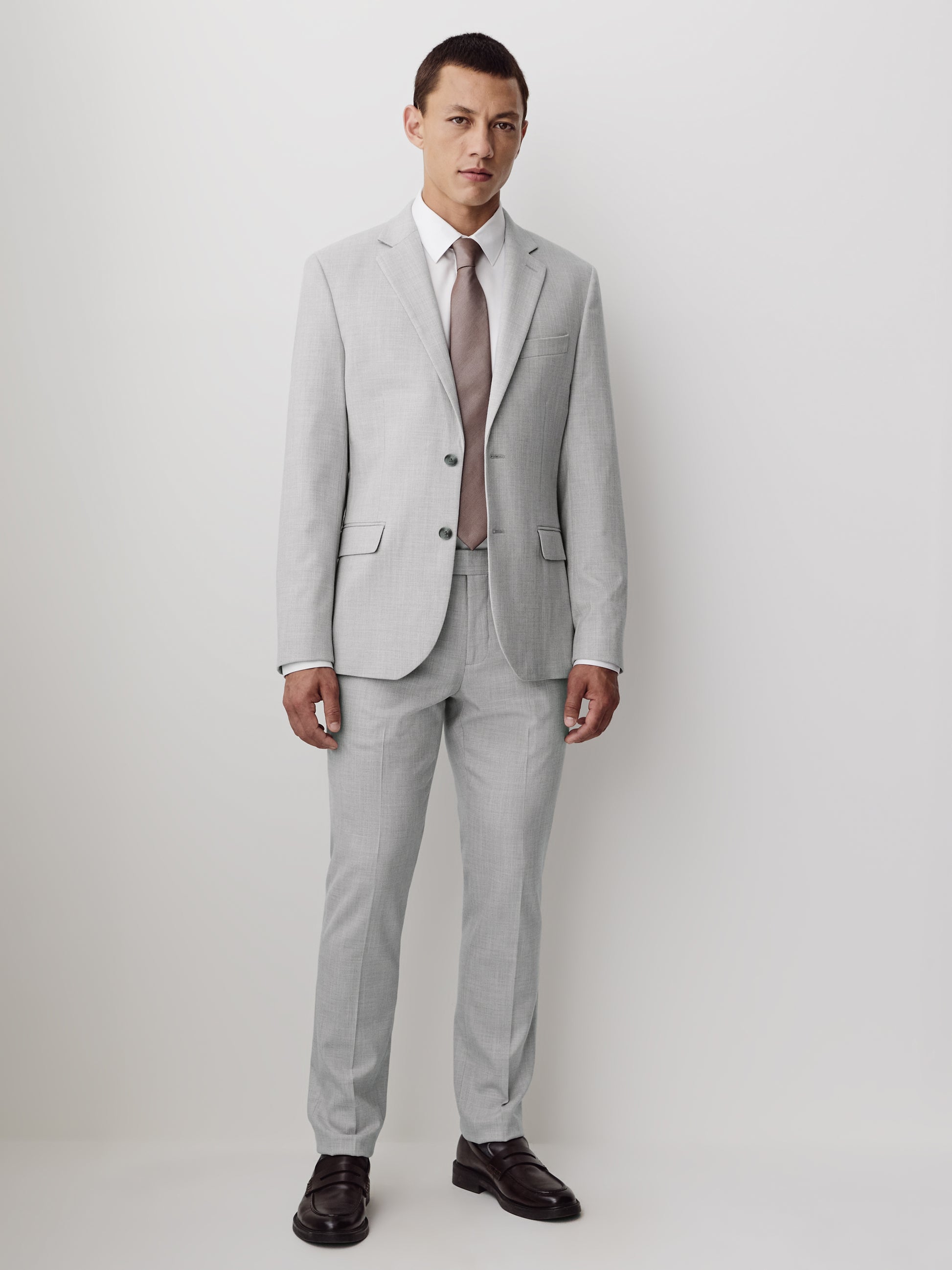 Essential Slim Fit Light Grey Suit Blazer