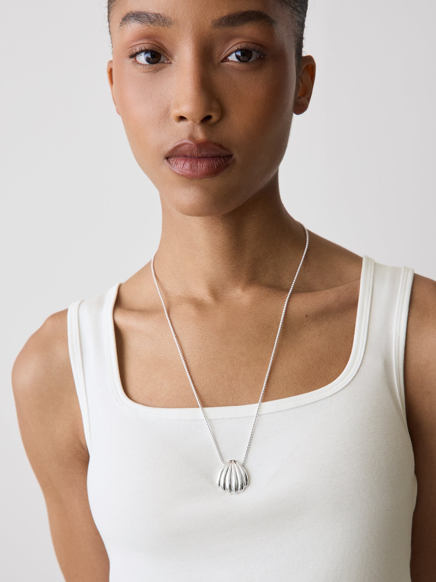 Long Necklace with Shell Pendant