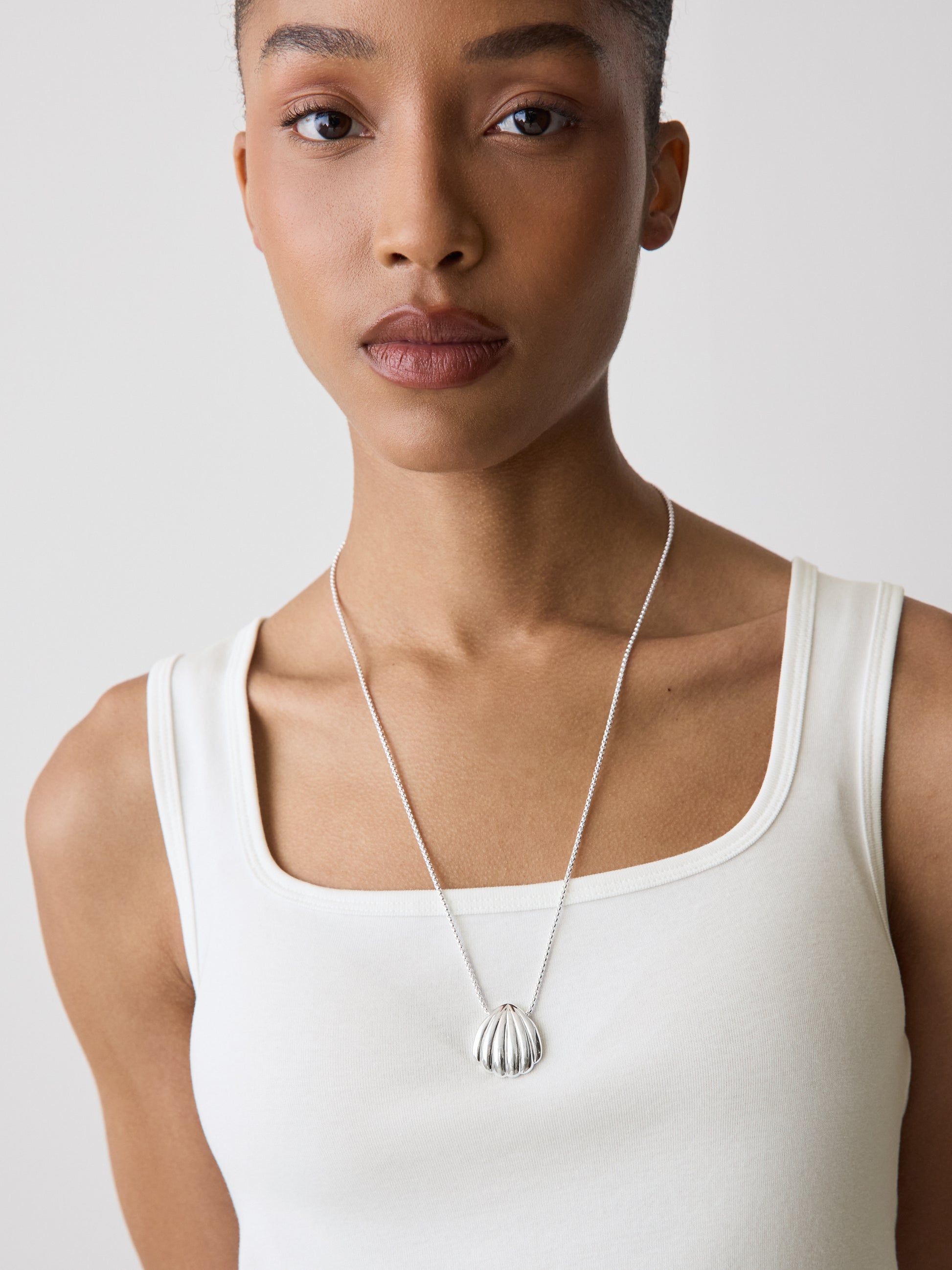 Long Necklace with Shell Pendant
