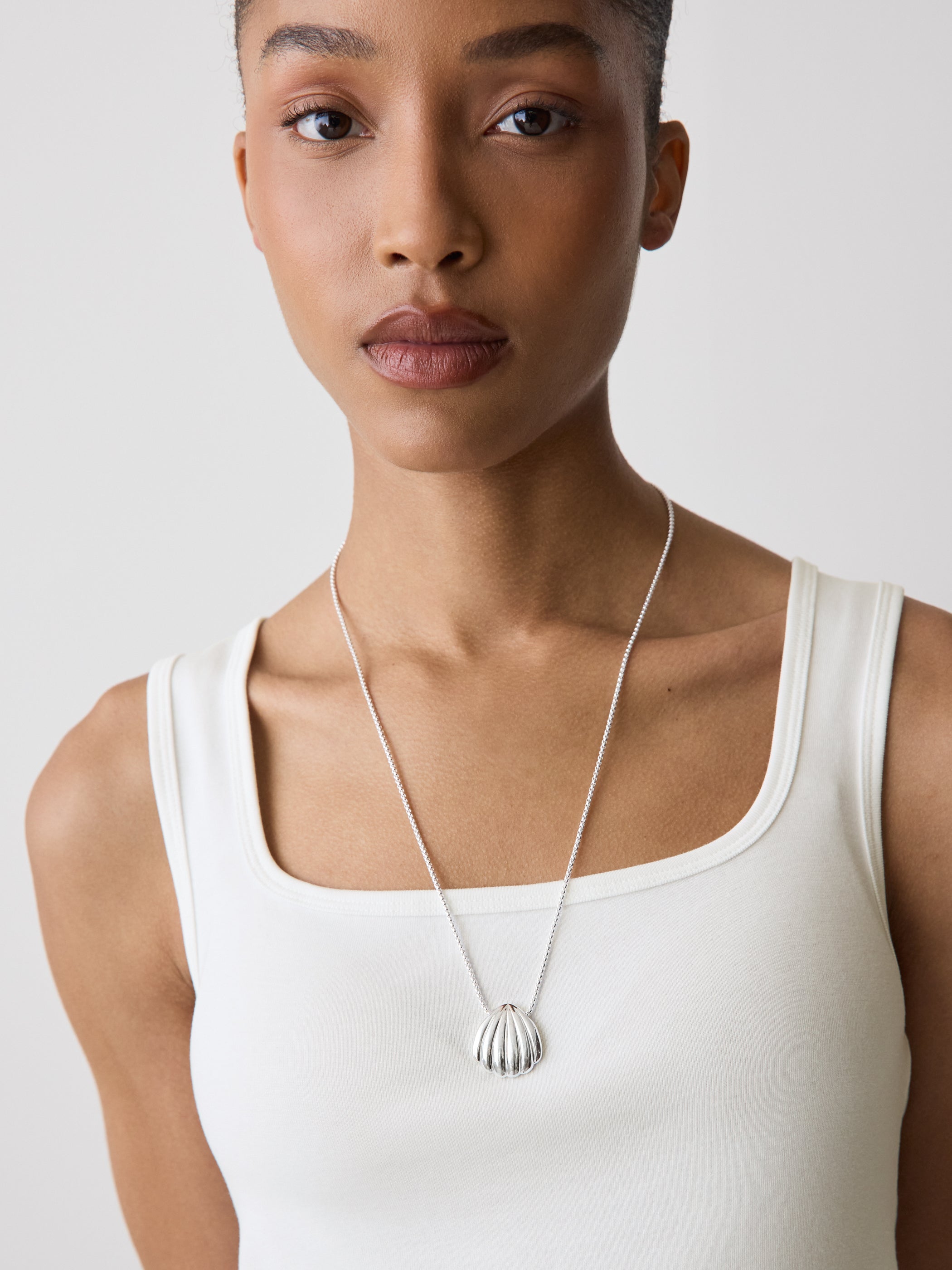 Long Necklace with Shell Pendant