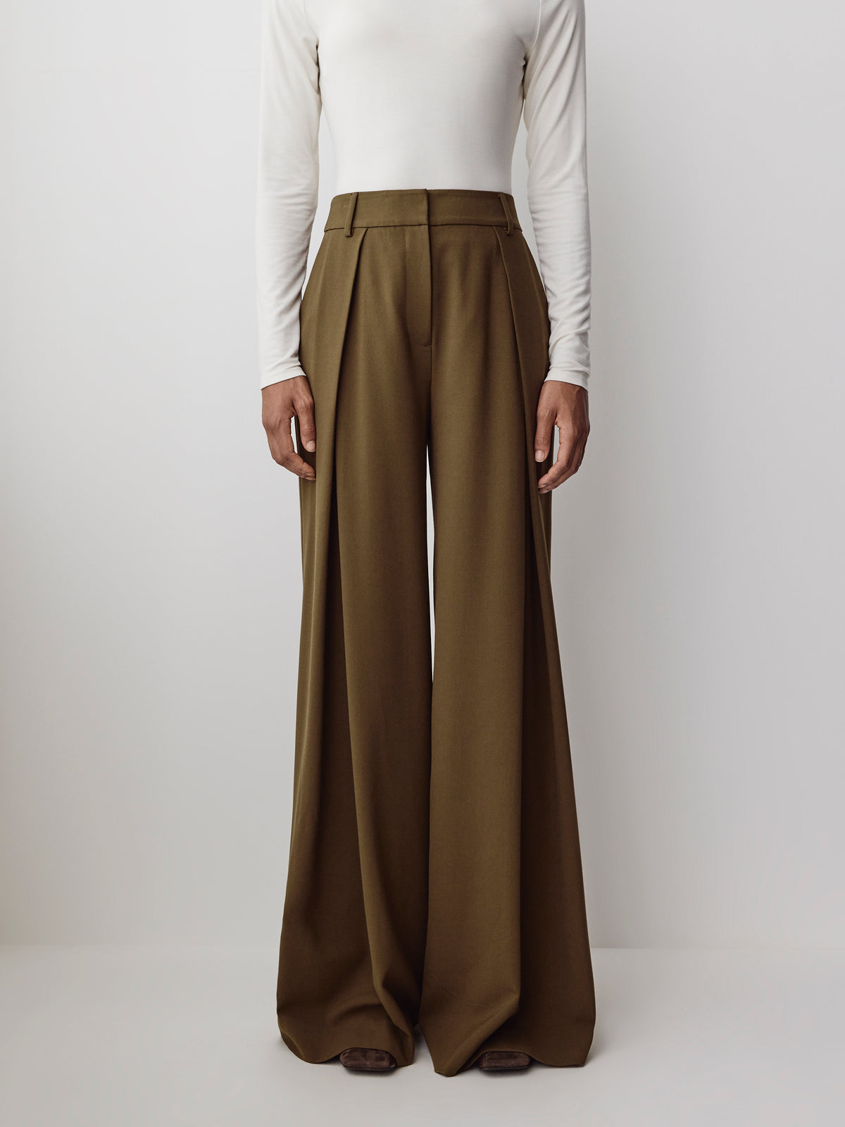 Ultra Wide High Rise Stretch Woven Pant
