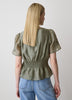 Sleeveless V-Neck Peplum Blouse