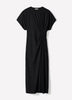Knit V-Neck Dollman Midi Dress with Silk Blend