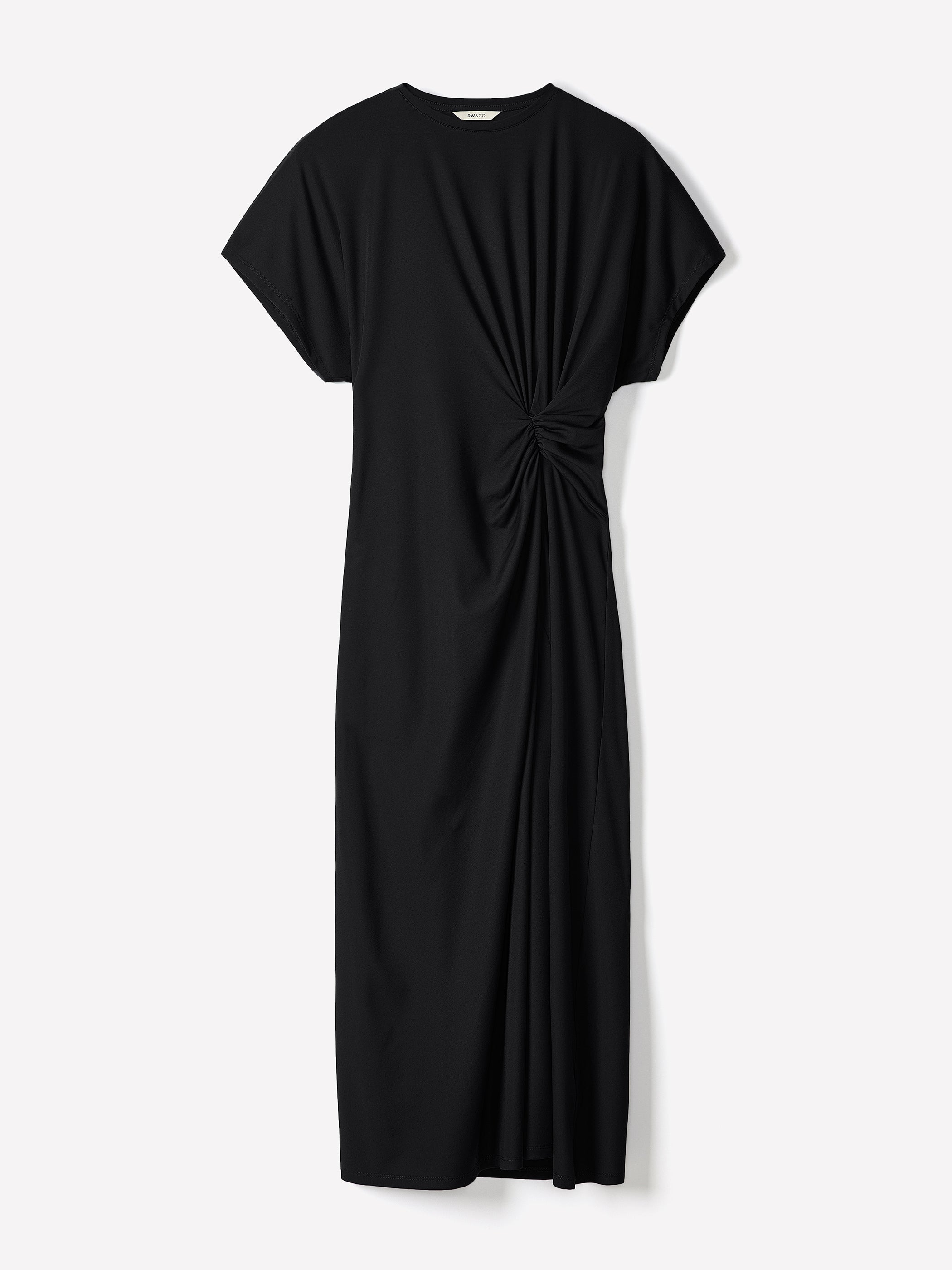 Knit V-Neck Dollman Midi Dress with Silk Blend