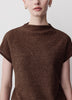 Extended-Sleeve Mock-Neck Textured Top