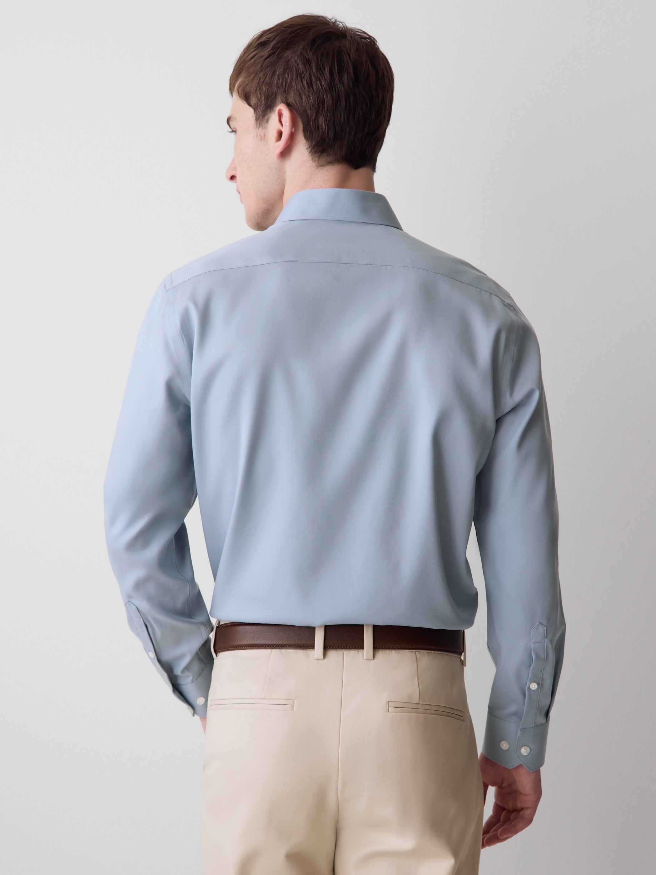 Slim Fit Solid Twill Dress Shirt