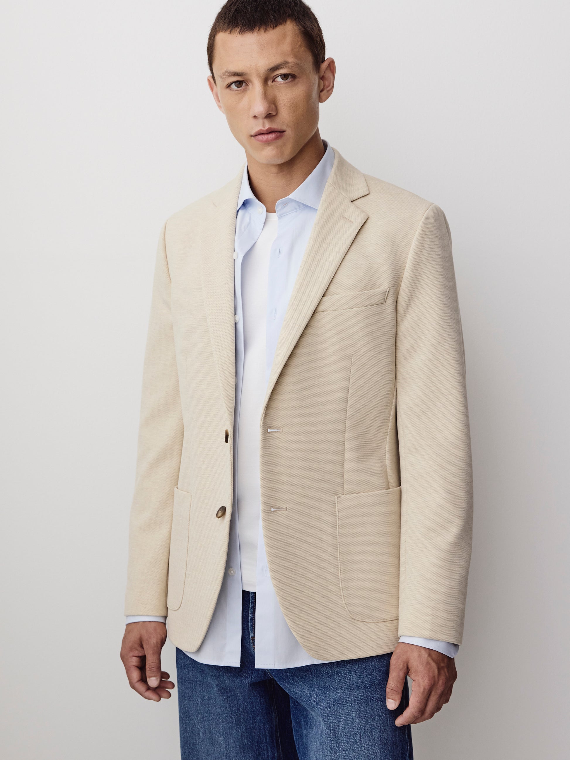 Slim Fit Knit Blazer