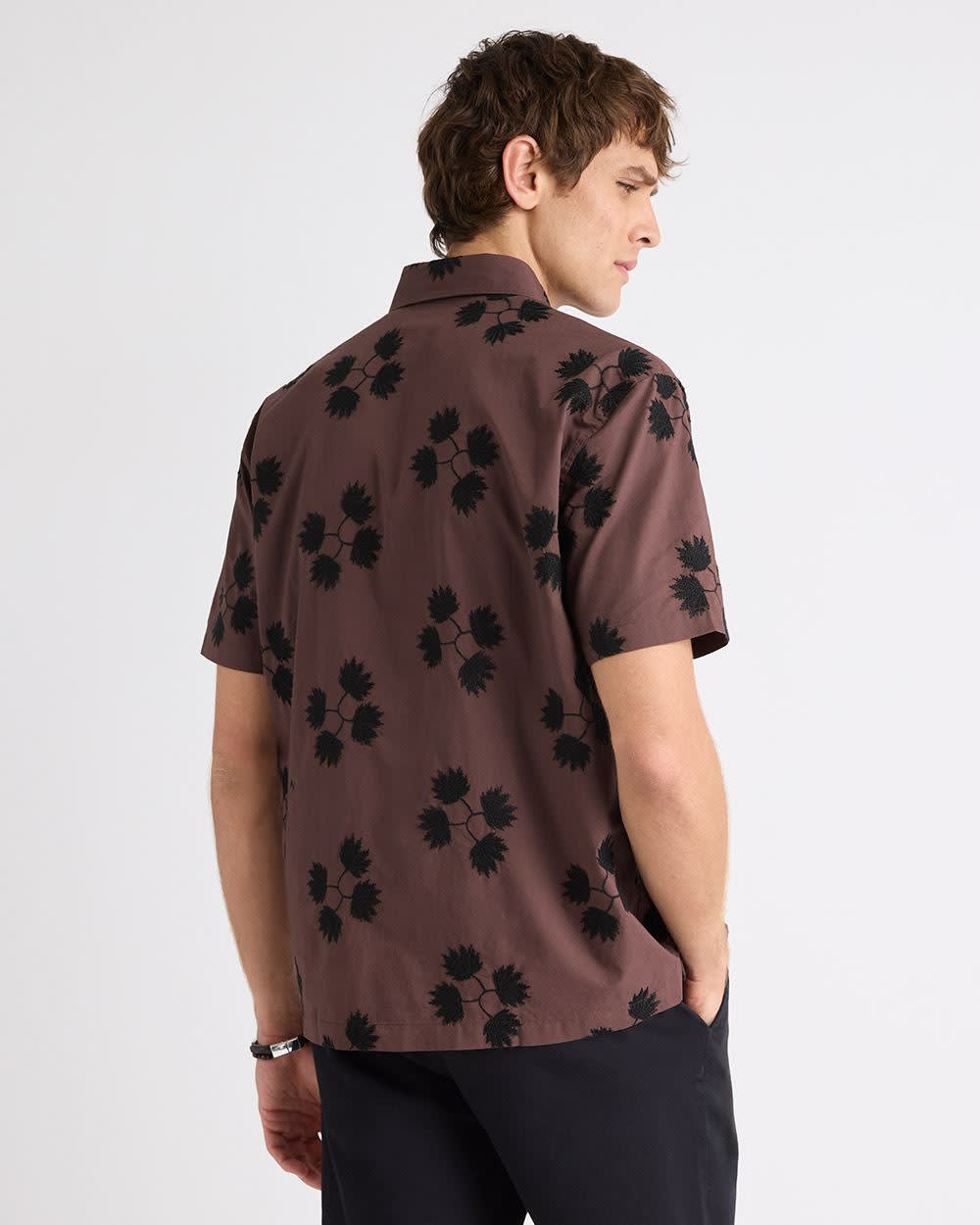 Short-Sleeve Shirt with Embroidered Details