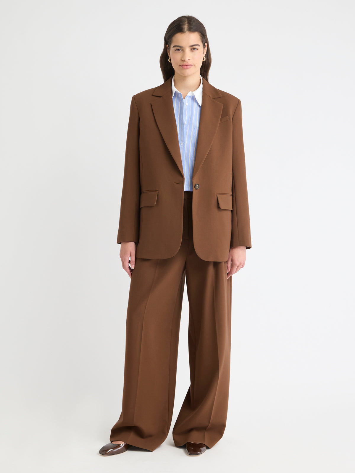 Oversized One-Button Blazer