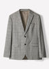 Slim-Fit Checkered Grey Suit Blazer