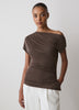Off-Shoulder Knit Top in Silk Jersey