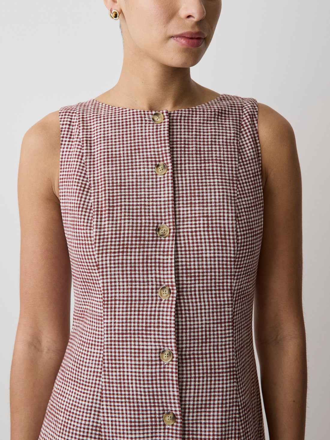 Women's Sleeveless Crew-Neck Linen-Blend Midi Dress – RW&CO