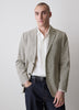 Houndstooth Linen-Blend Blazer
